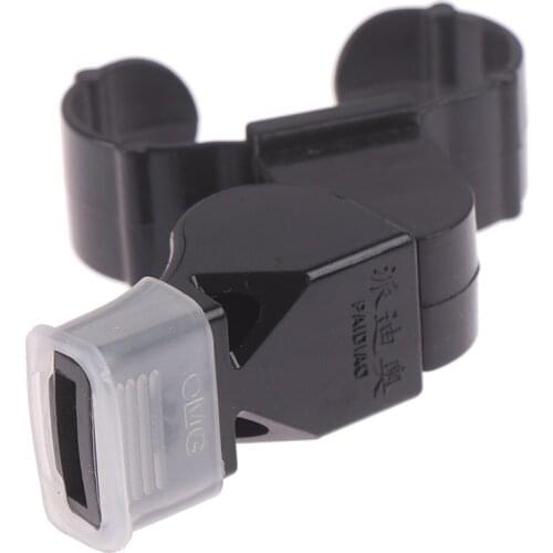 1 PC New Black Plastic Pealess Finger Grip Sports Referee Whistle