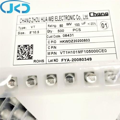10pcs/20pcs/50pcs New 100uF 50V 8x10.5mm Super Low ESR 50V100uF SMD Aluminum Electrolytic Capacitor High Quality 100UF50V SMD