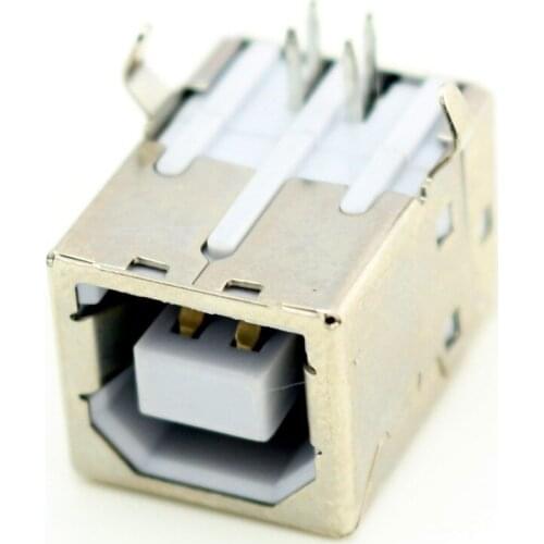 100pcs USB 2.0 Type B Female Jack 4 Pin 90 Degree PCB DIP Socket Connector