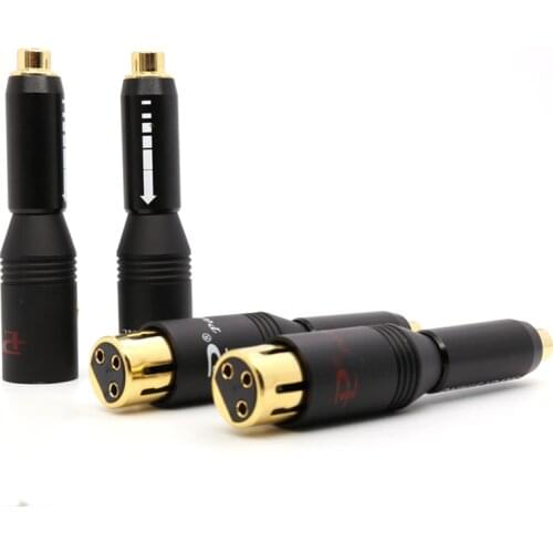 2Pcs YTER 24K Gold plated XLR female to RCA Female adapter plug XLR Female to RCA Female Socket Adapter Gold Balanced Cable