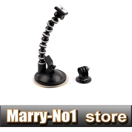 2 in 1 small PANNOVO Steering Car Glass Suction Cup + Tripod Mount Adapter for GoPro HERO 2 /3/3