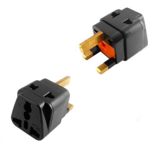 2017 10pcs/lot Universal Travel Power Plug Adapter 3pin AU/US/EU to UK Adaptor Converter black Connector With 13A insurance