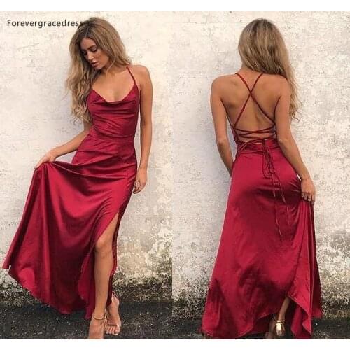 2019 Cheap Burgundy Prom Dress A Line Halter Neck Long Formal Holidays Wear Graduation Evening Party Gown Custom Made Plus Size