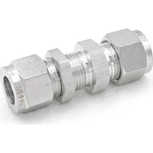 304 Stainless steel Fit 1/2" OD Tube Bulkhead Adapter Connector Compression fitting For Tubing