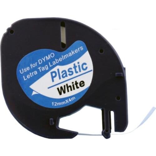 30pk/lot FREE SHIPPING Compatible DYMO Letratag plastic tape 12mm black on white LT 91201 for dymo LT printer