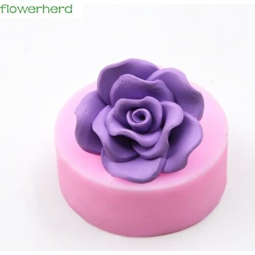 3D Rose Flower Shape Silicone Soap Mold Making Chocolate Mould Tray Homemade Making DIY Flower Candle Mold Soap form