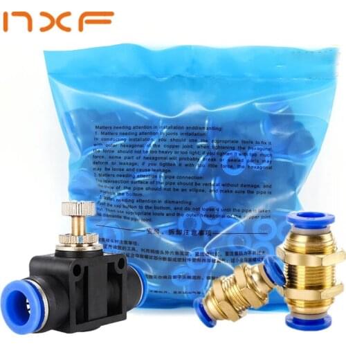 50PCS LSA Fitting throttle valve SA 4-12mm Air Flow Speed Control Tube Water Hose 4mm 6mm 8mm 10mm Pneumatic Push In Fittings