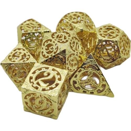7 pcs/set Hollow metal dice set D4 D6 D8 D10 D12 D20 used RPG MTG role-playing game board game