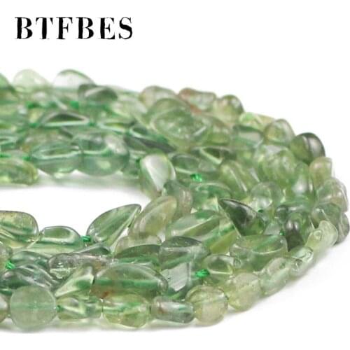 BTFBES Green spodumene Natural Irregular Gravel charms Loose beads DIY Charm Bracelet Necklace Jewelry making Wholesale