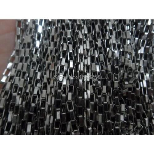 Lot 10 Meters Best Pirce Thin 2.5mm Stainless Steel Long Square Box Link Chain Jewelry Finding /Marking Chain DIY