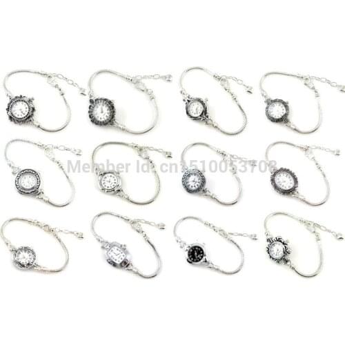 1pcs Lobster Clasp Snake Chain Women Watch Bracelet Fit European Beads 20cm