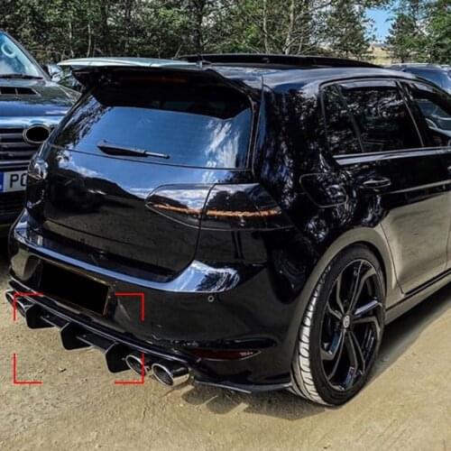 For Volkswagen Golf 7R Golf MK7 R Car Rear Bumper Diffuser Flag Spoiler Splitter Accessories Car Styling