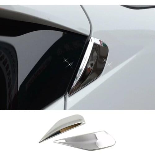For Buick Encore Opel Vauxhall Mokka 2013-2018 ABS Chrome Rear Window Spoiler Side Bevel Cover Trim Pillar Post accessories 2pcs