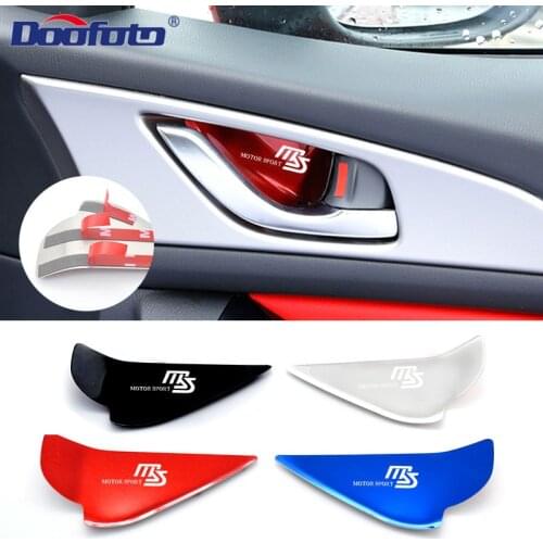 Doofoto 4x Car Sticker Handle Protective Film For Mazda MS Accessories Styling Wrist Of Door Protective Film Interior Moulding