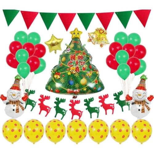 Hristmas Hotel Shopping Mall Home Decor Aluminum Film Balloon Santa Claus Snowman Alphabet Balloon Christmas Party Balloons Set