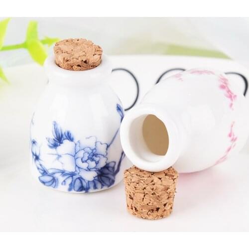 DIY Nail Art Tools Peony/Magpie Mini Ceramic Glass Dappen Dish Bowl Cup With Wood Lid Acrylic Liquid Glitter Powder Bottle