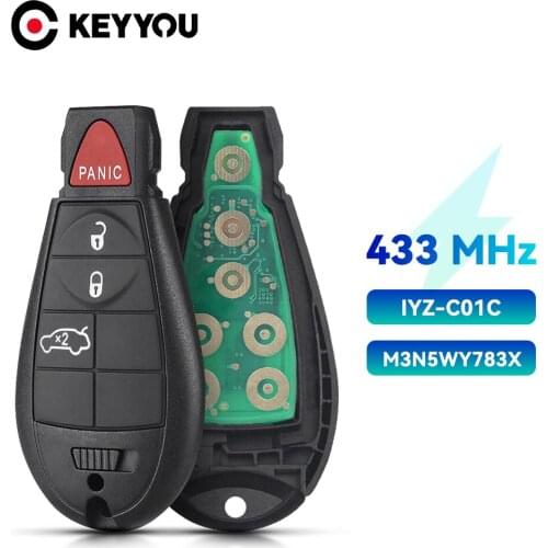 KEYYOU 3+1 Button Remote Control Key M3N5WY783X IYZ-C01C Fob Car Smart Key 433Mhz For Dodge Caravan Chrysler Town & Country Jeep