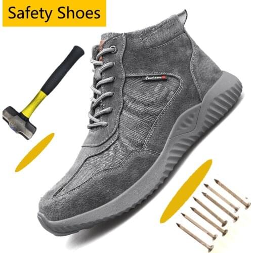 Steel Toe Cap Anti-smashing Men Safety Shoes Indestructible Anti-Puncture Working Shoes Man Safety All In One Safety Boots Shoes