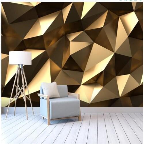Wall mural photo wallpaper Golden geometric wallpaper abstract space 3d background wall