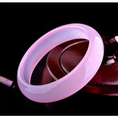 Natural Pink Jade Bangle Bracelet Fine Hand-Carved Charm Jadeite Jewelry Fashion Accessories Round Bangle Women