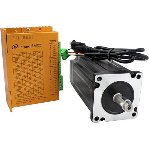 NEMA34 10N.m 2phase easy servo Closed loop stepper motor drive kit CNC AC20-75V LCDA86H+LC86H2128