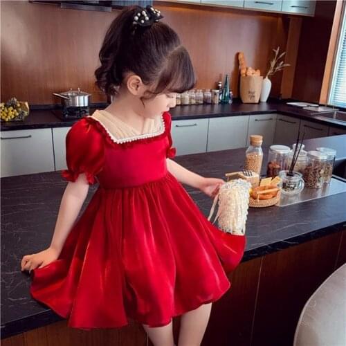 2021 New Fashion Summer Girls Dress Kids Solid Princess Dress Toddler Little Girls Party Princess Dress Childrens Clothing 8 9