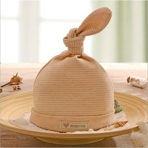 Baby Care New Arrival baby hat Cotton Unisex newborn fotografia 0-3 months baby boy hat Striped Beige Fitted