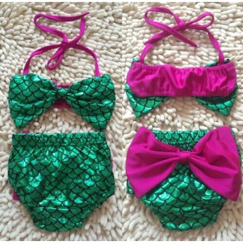 Newborn Toddler Baby Girl Mermaid Bikini Set Swimwear Swimsuit Swimming Costume