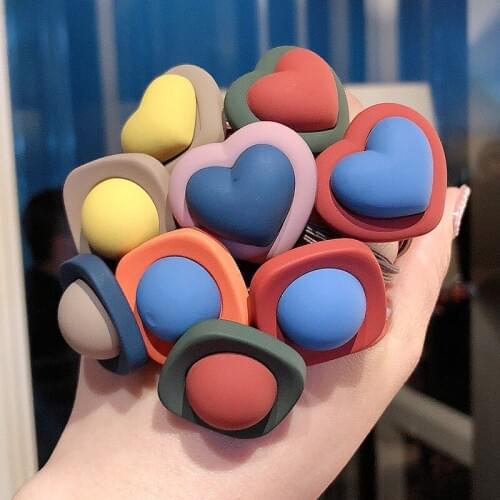 Women Baby Headband Red Blue Girl Heart Shape Kids Headwrap Beaded Thin Nylon Hair Accessories Soft Head Band High Elasticity