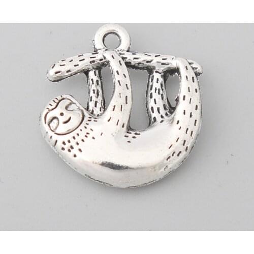 RAINXTAR Fashion Antique Silver Color Alloy Animal Monkey Charms 19*20mm 10pcs AAC624