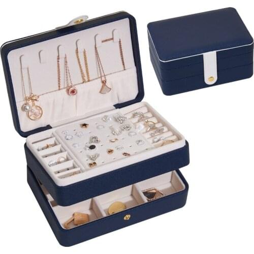 MOONLAY PU Leather Jewelry Storage Box Earrings Rings Creative Portable Large Capacity for Women Gift