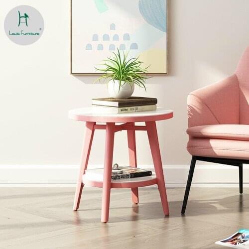 Louis Fashion Nordic Iron a Few Round Tea Modern Simple Mobile Small Round Table Round Sofa Several Bed Side