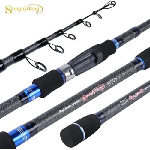 Sougayilang 1.8-3M Telescopic Fishing Rod Ultralight Carbon Fiber Portable Telescopic Travel Spinning Fishing Tacke
