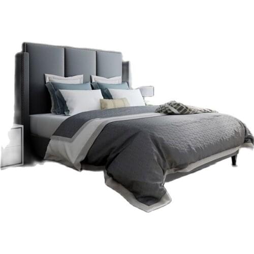 High Headboard New Design Modern Leather Backrest Bed Bedroom Furniture bed room furniture