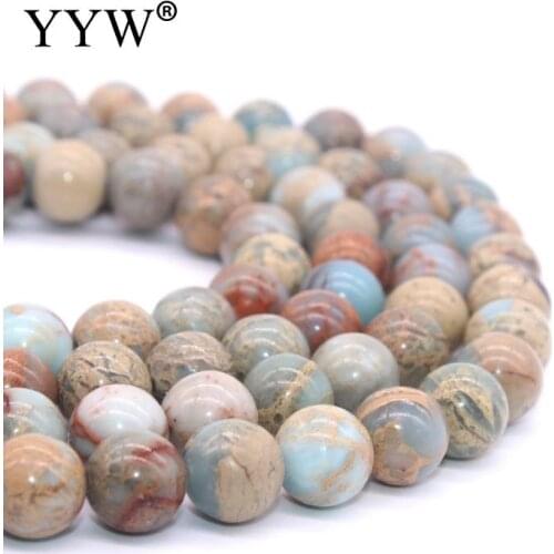 High Quality Natural Stone Impression Jaspe Beads Round Loose Beads 4mm 6mm 8mm 10mm 12mm DIY Necklace Bracelet Jewelry Making