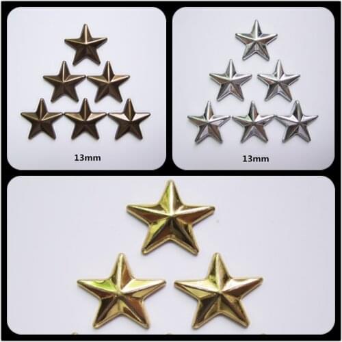 Star Studs Hot-Fix Loose Rhinestone 10MM/13MM Silver/Gold/Gun Metal Punk Stud For Garment 144Pieces/lot Decorations For Clothes