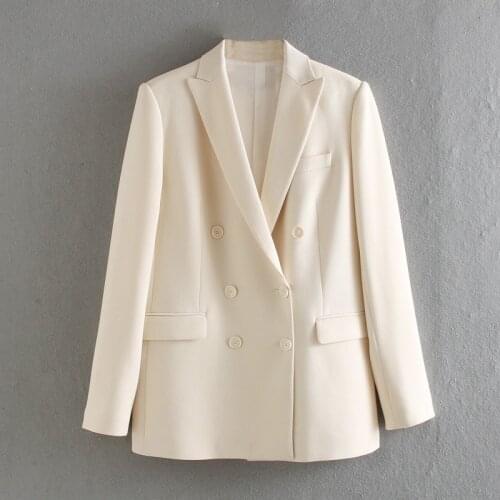 2021 New white blazer for woman summer blazer double breasted jackets ladies formal suit jackets