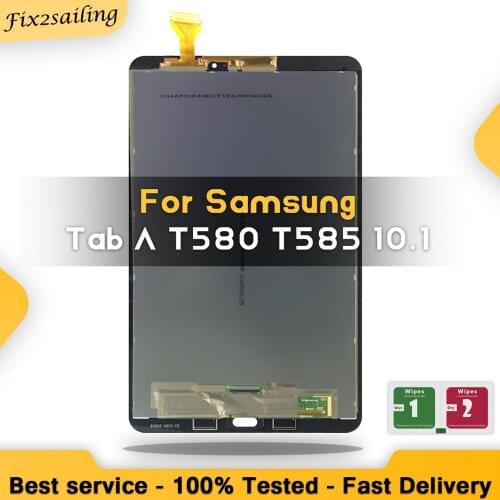 LCD Display with Touch Screen Digitizer Sensors Full Assembly Panel For Samsung GALAXY Tab A 10.1 T580 T585 SM-T580 SM-T585