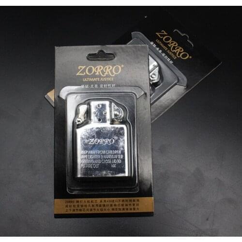 ZORRO Hong Kong Origional Product Straight Flame Windproof Cigarette Lighter Movement Free Fire ZORRO Inflatable Liner Wholesa