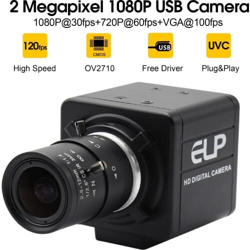 1080P Full HD 30fps 60fps 120fps Mini PC Webcam USB Camera with Manual Varifocal CS Lens Computer PC Laptops