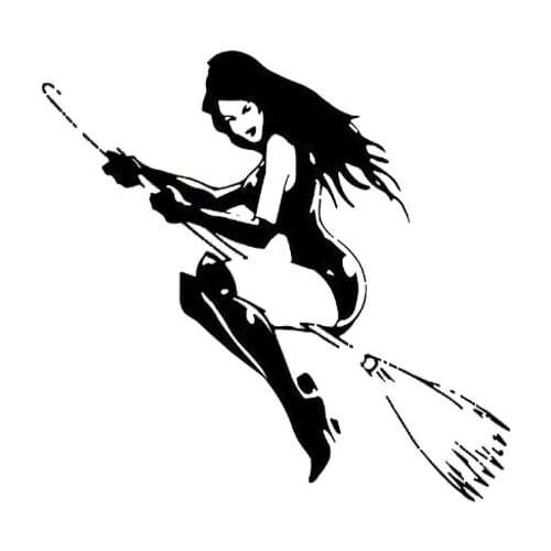 12.3*12.5CM Car Sticker Smiling Evil Witch Girl Vinyl Decals Covering The Body Fashion Popular Style C20-0380