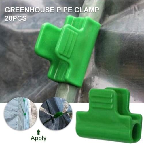 24X Pipe Clamps Plant Stakes Greenhouse Film Row Cover Netting Tunnel Hoop Clips