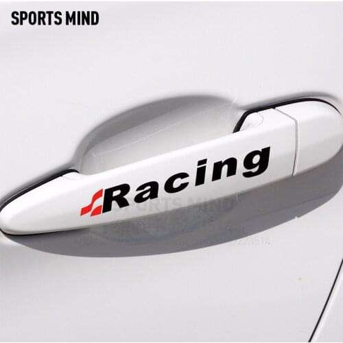 3 Sets SPORTS MIND RACING Door Handle Car stickers For BMW AUDI RENAULT VW Volkswagen polo golf TOYOTA KIA ford accessories