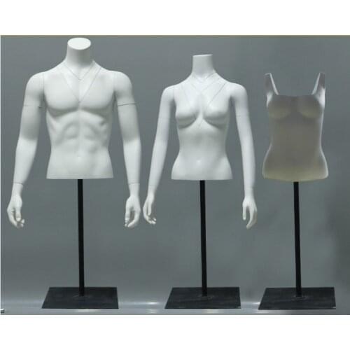 3D Hollow V-neck Model Men and Women Clothing Store Bust Mannequin WIth Stand