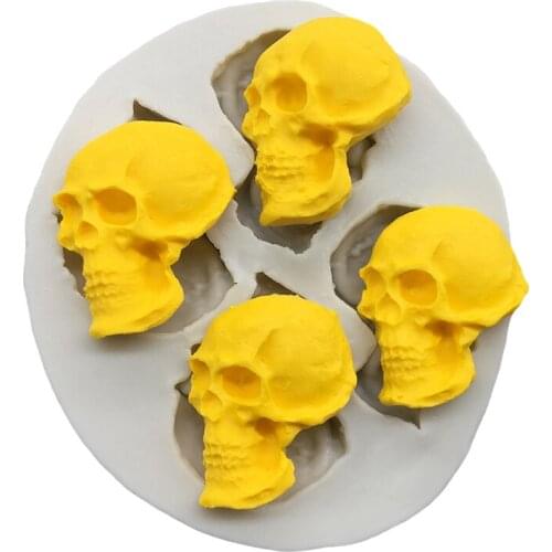 4 Skull Halloween Silicone Mold Sugarcraft Chocolate Cupcake Baking Mold Fondant Cake Decorating Tools