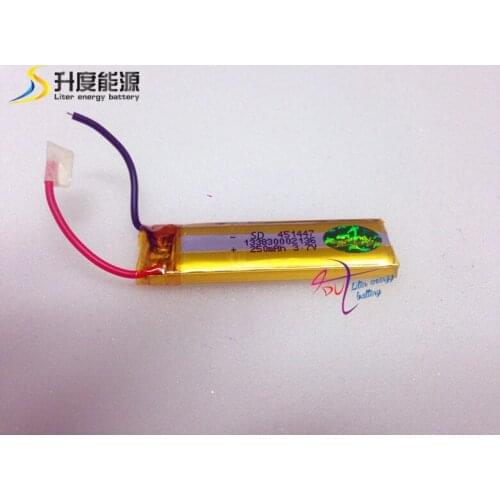 451447 3.7V 250mah Rechargeable Lipo Battery