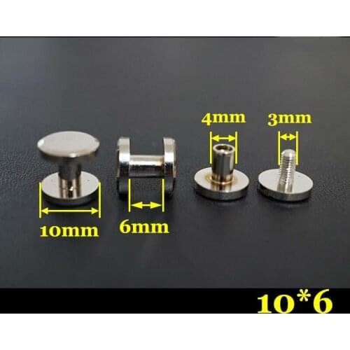 50pc Q4-10x6 Solid Brass belt screw Chicago Screw Leathercraft