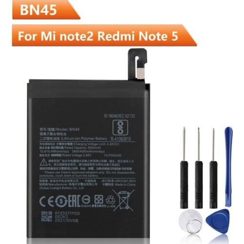 Xiao Mi Original Replacement Phone Battery BN45 For Xiaomi note2 Red mi Note 5 Redrice Note5 BN45 Rechargeable Battery 4000mAh