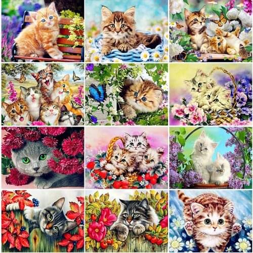 Diamond Painting cat 5D diamond embroidery Diamonds Picture animals cross stitch Diamond embroidery by photo Home Decor