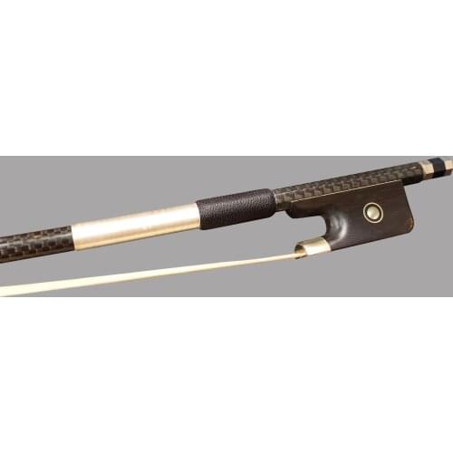 Freeshipping Wtsfwf 4/4 Plaid Black Carbon Fiber Viola Bow Ebony Frog Round Stick Viola Parts Accessaries for Children and Adult